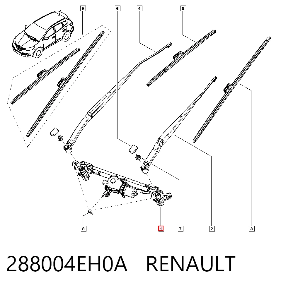 Varillaje de limpiaparabrisas para Nissan Qashqai II J11