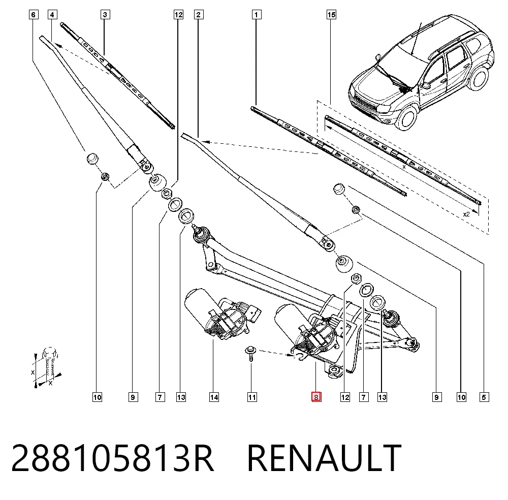Motor limpiaparabrisas para Renault LOGAN LS