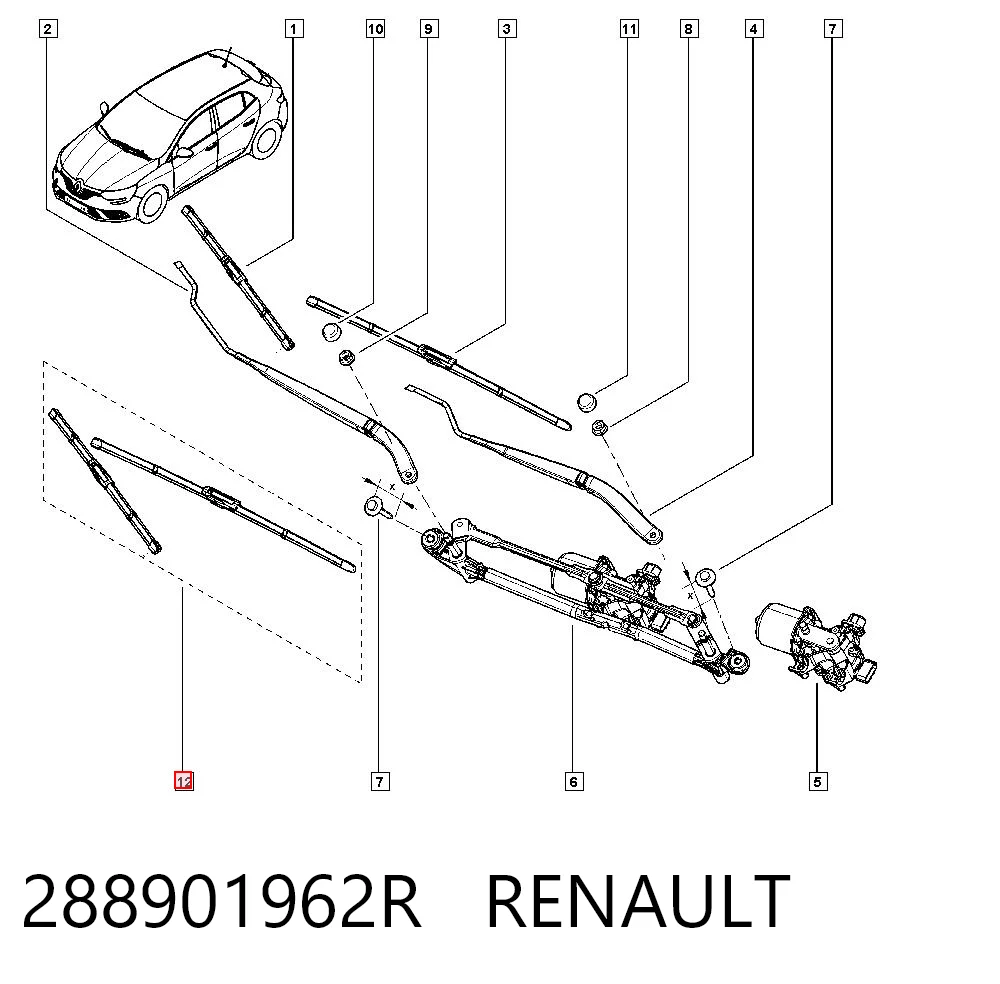 Escobillas Limpiaparabrisas delanteras Renault Megane IV (2016-2026)