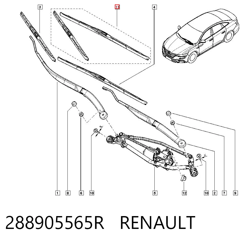 Escobillas de limpiaparabrisas delanteras Megane IV sedán (2016-2026) original desde 25,89 €