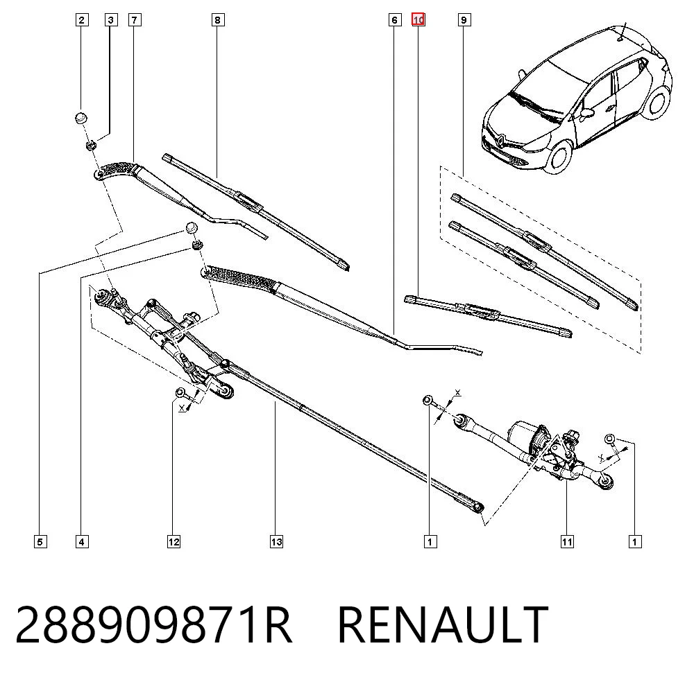Precio del repuesto Escobillas de limpiaparabrisas delanteras Clio IV hatchback