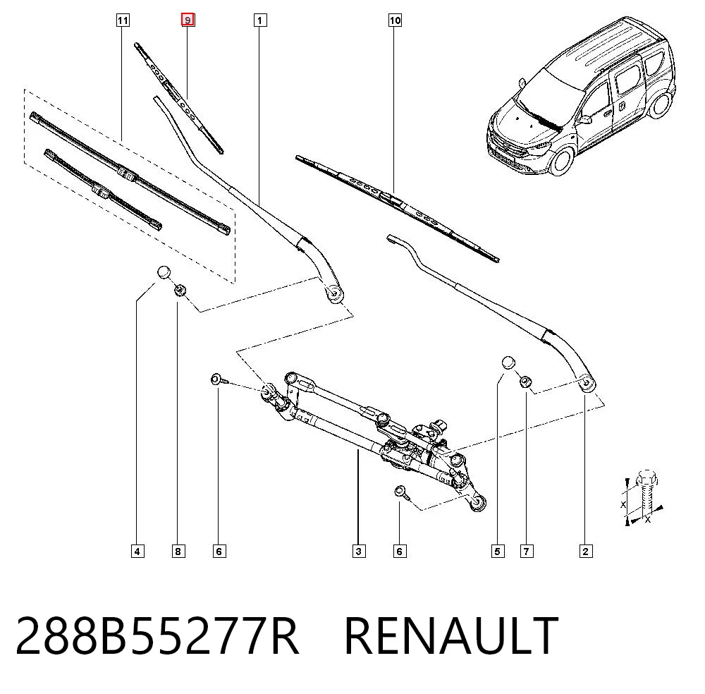 Comprar Juego de escobillas limpiaparabrisas delanteras, 2 piezas Dacia Lodgy  JS a bajo precio