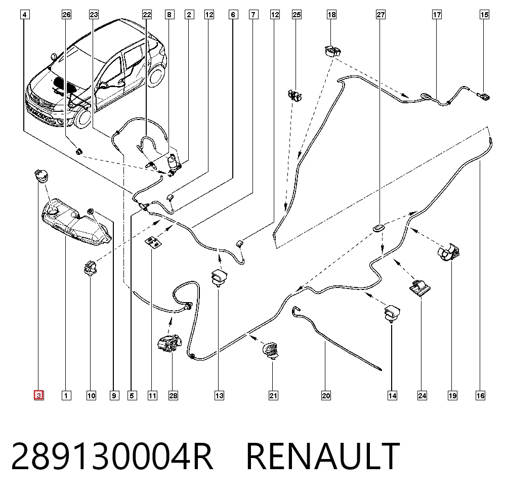 Comprar Deposito de limpiaparabrisas Renault Scenic III JZ0, JZ1