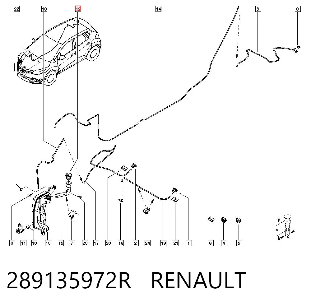 289135972R Renault (RVI) Botella limpiaparabrisas