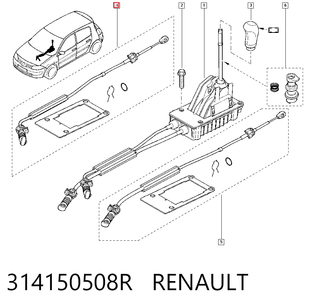 Comprar Cable de cambio doble Renault Megane II EM0, EM1 a bajo precio