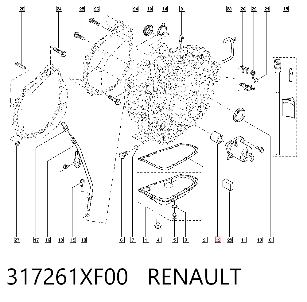 317261XF00 Renault (RVI) Filtro hidráulico transmisión automática