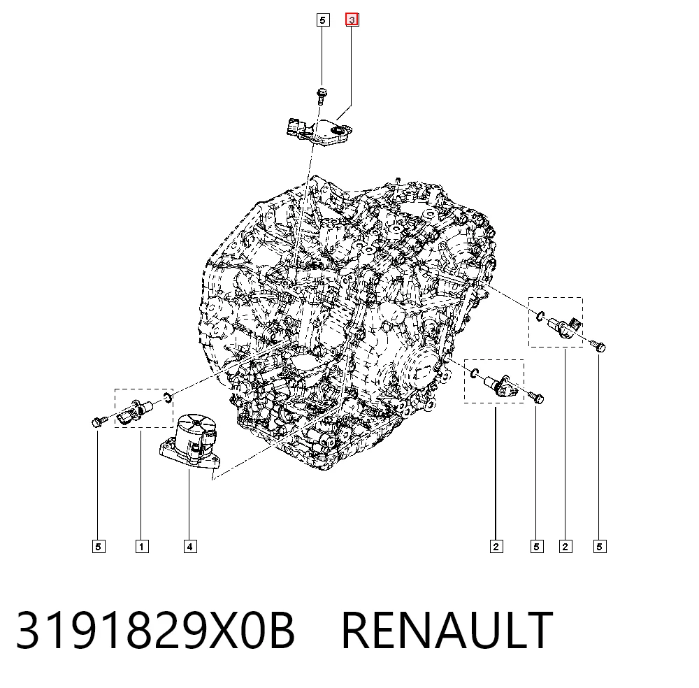 Sensor de posición del selector de la transmisión automática 3191829X0B RENAULT