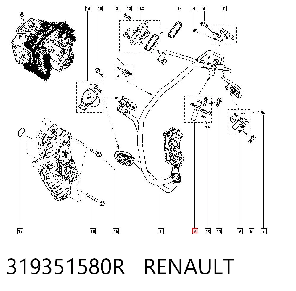 319351580R Renault (RVI) Captador de velocidad
