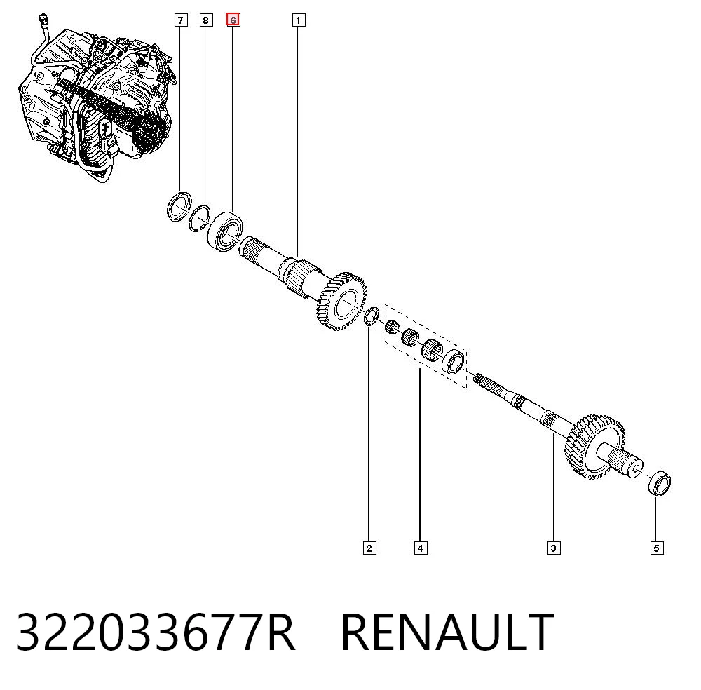 Comprar Cojinete del eje primario de la caja de cambios Renault Clio IV BH a bajo precio
