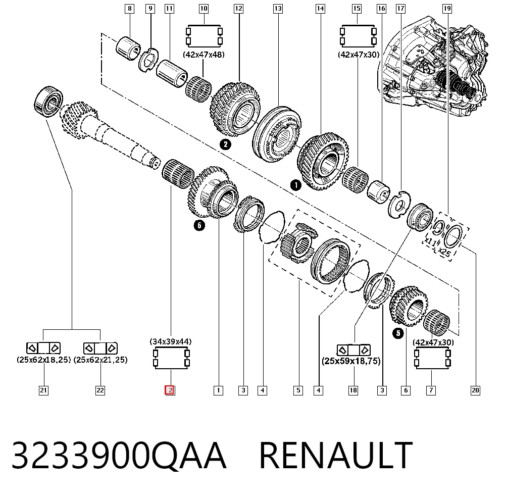 9109158 General Motors Cojinete de la transmisión