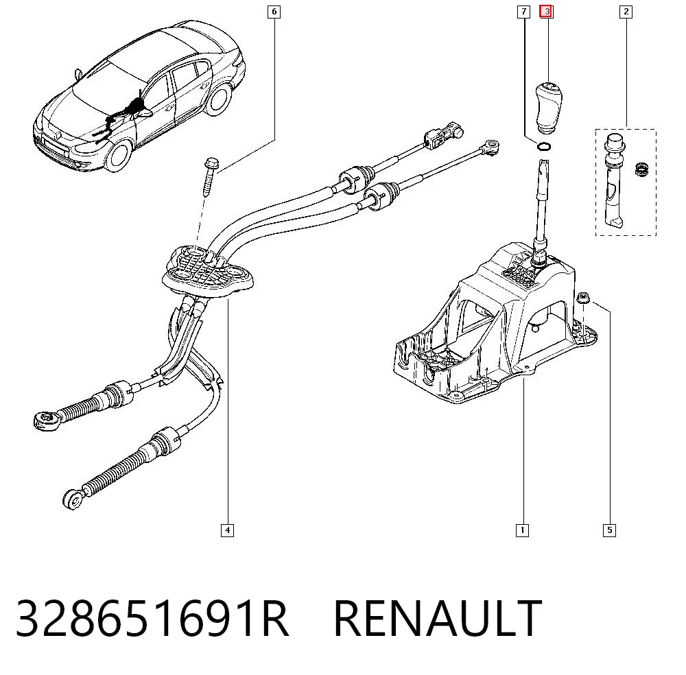 Perilla de la palanca de cambios 328651691R RENAULT