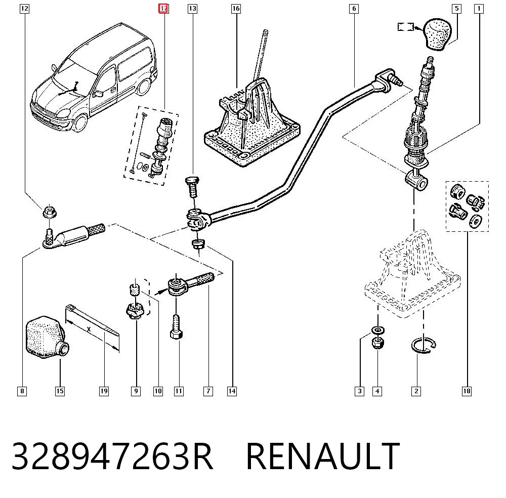 Comprar Pomo de palanca de cambios Kangoo  KC0, KC1