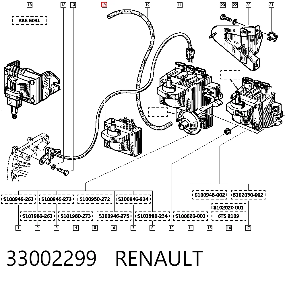 Bobina de encendido 33002299 RENAULT