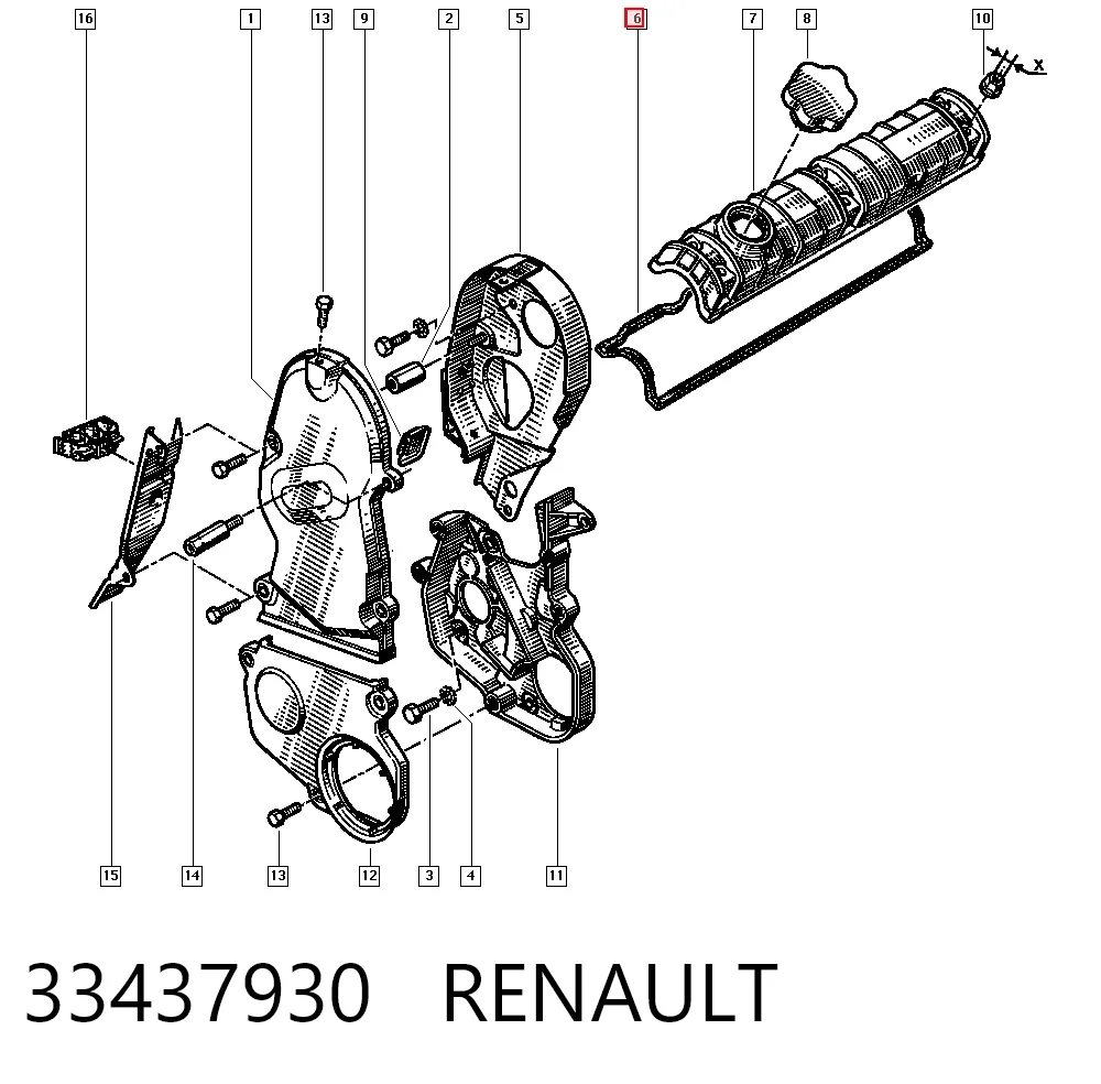  Junta tapa de balancines Renault Clio 2