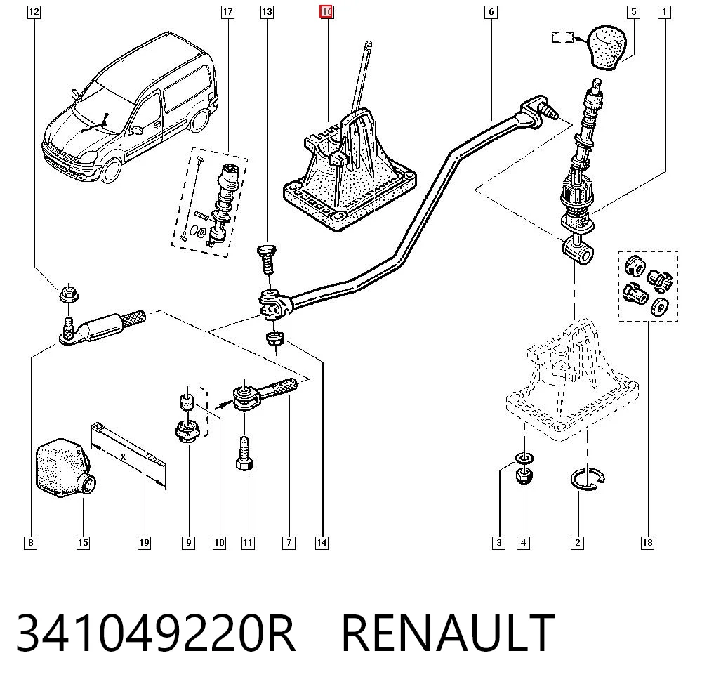 Comprar Mecanismo selector de marchas Renault Kangoo FC0, FC1 a bajo precio