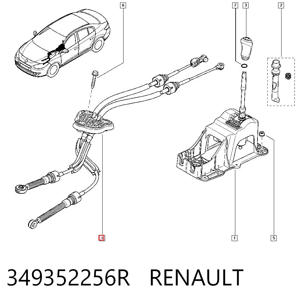 Cable de cambio doble 349352256R RENAULT