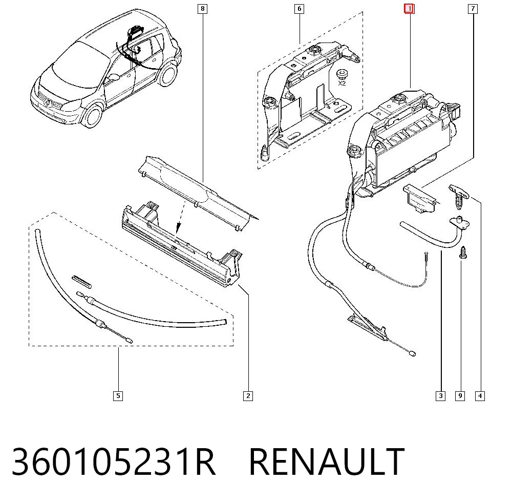360105231R Renault (RVI) Módulo del freno de estacionamiento electromecánico