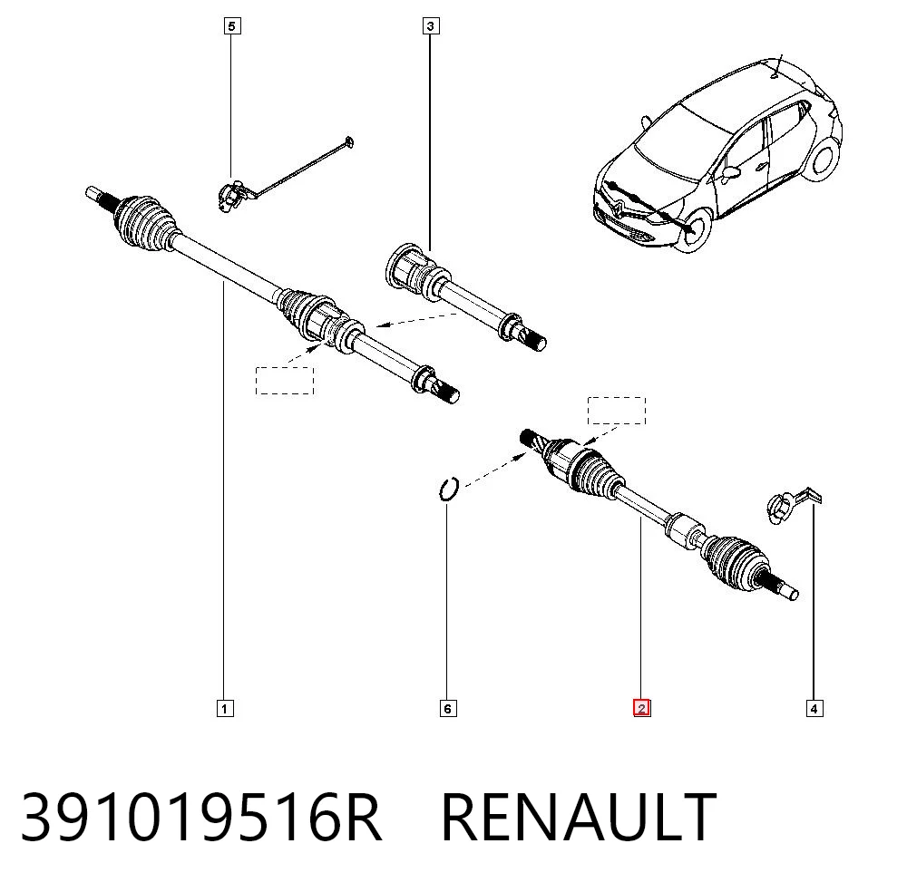 Junta homocinética exterior delantera para Renault Clio IV (BH)