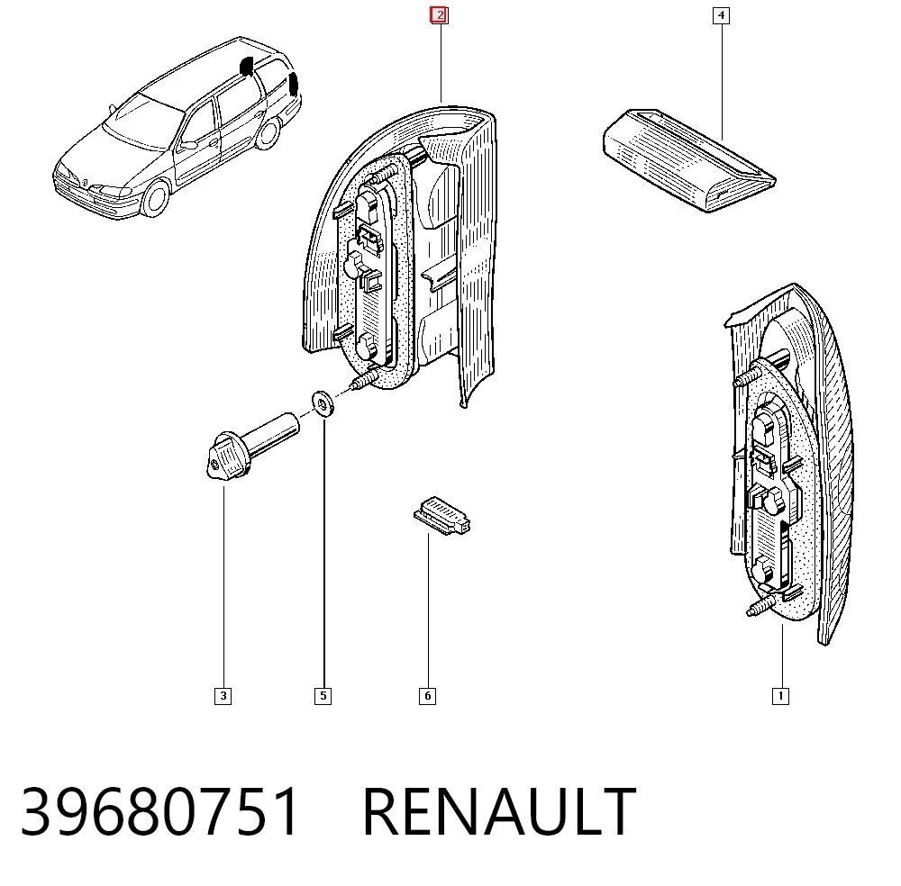 Piloto trasero derecho Renault Megane I familiar (KA0, KA1) (1999 - 2003) precio, desde 39,20 EUR