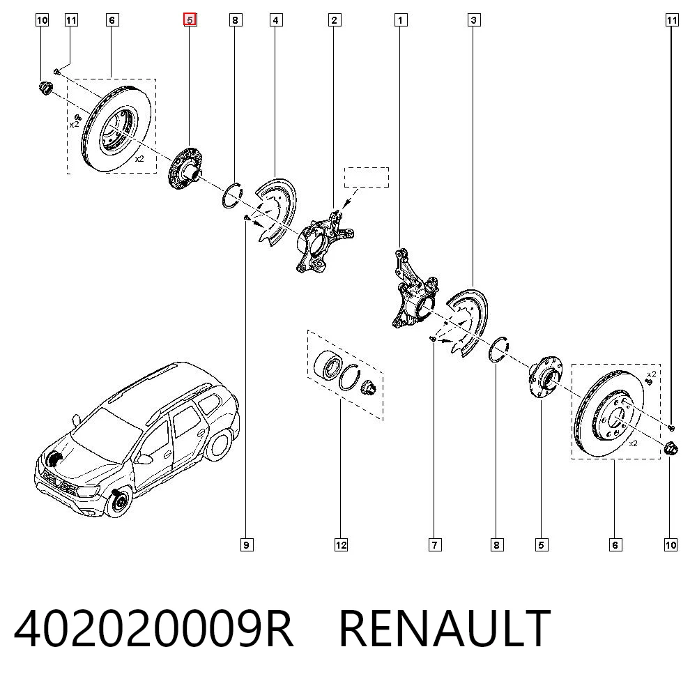 Cubo delantero Renault Megane III (2008-2016)