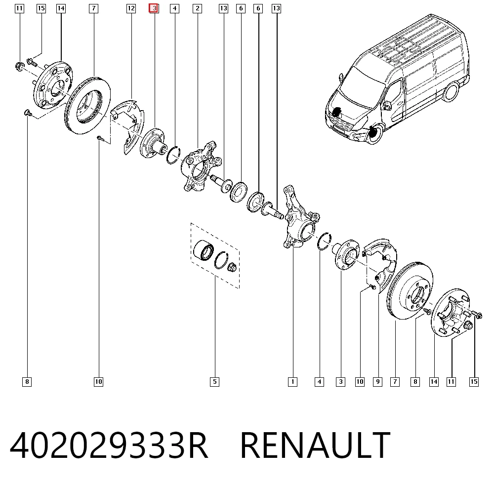 Buje Renault Master III (FV)