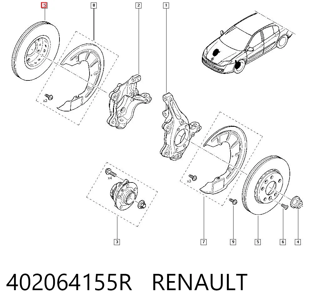 Disco de freno delantero para Renault Scenic IV (R9)