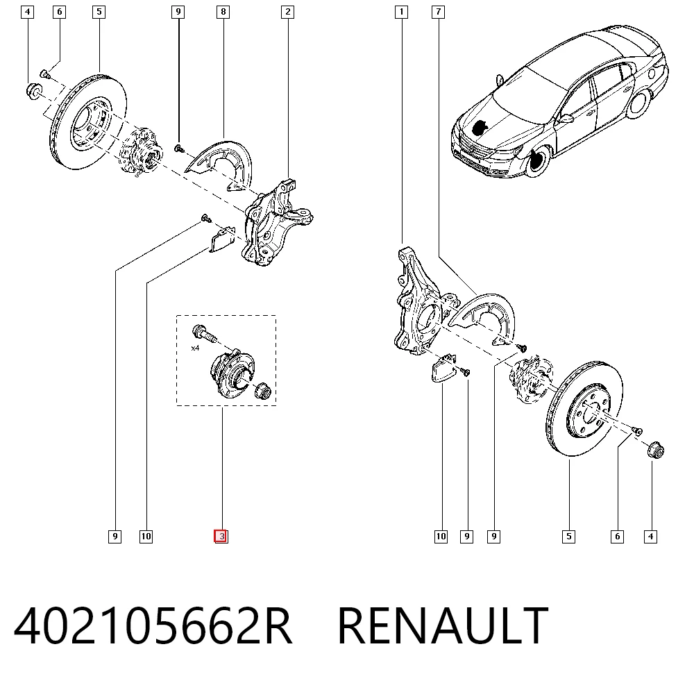 Comprar Cubo de rueda delantero Renault Laguna III BT0, BT1 a bajo precio