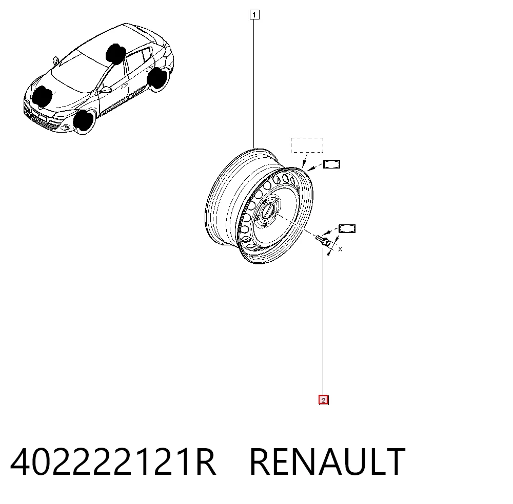 Tornillo de seguridad para llantas Renault Scenic II (JM0, JM1)