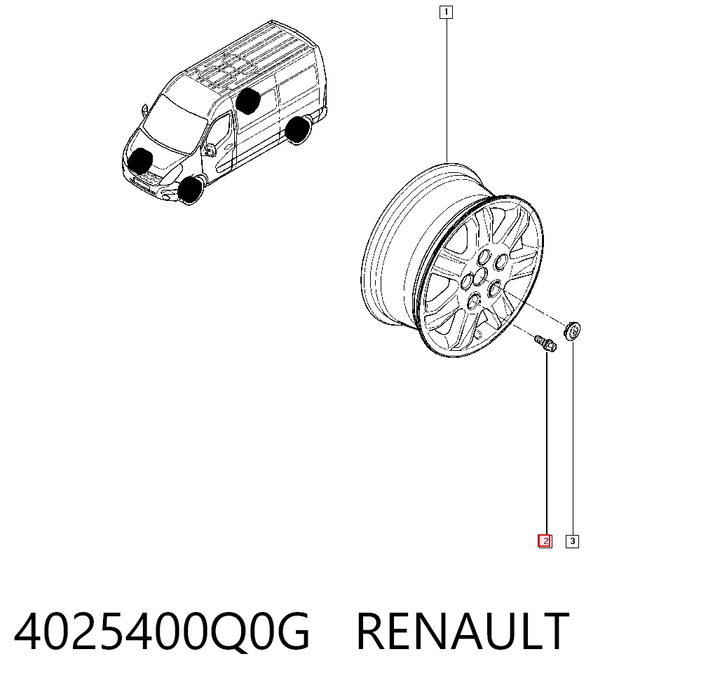 Tornillo de rueda para Renault Master FV