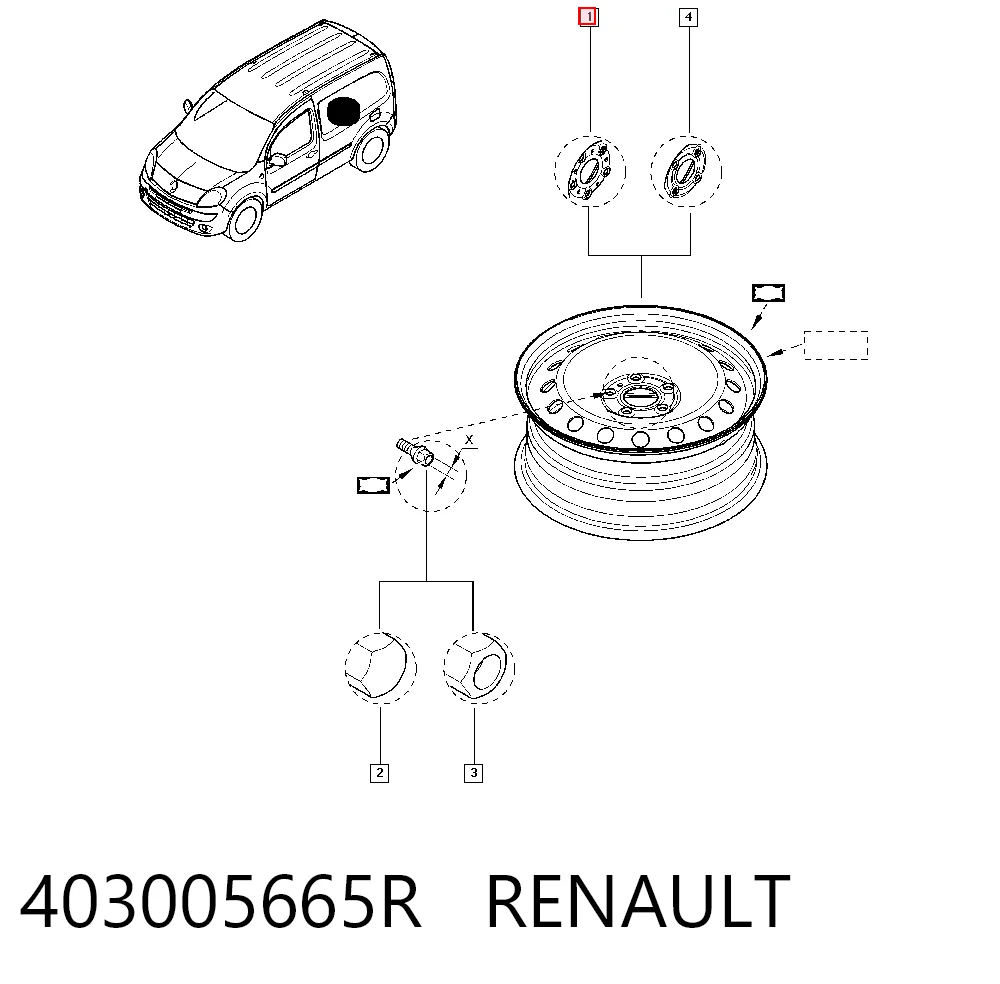Rin de acero estampado 403005665R RENAULT