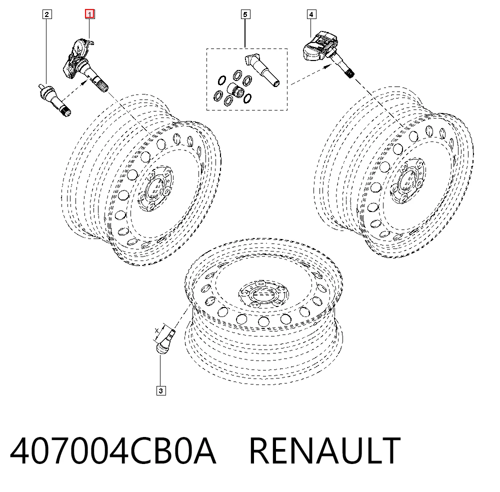 407004CB0A Renault (RVI) Sensor de presión de neumáticos (TPMS)