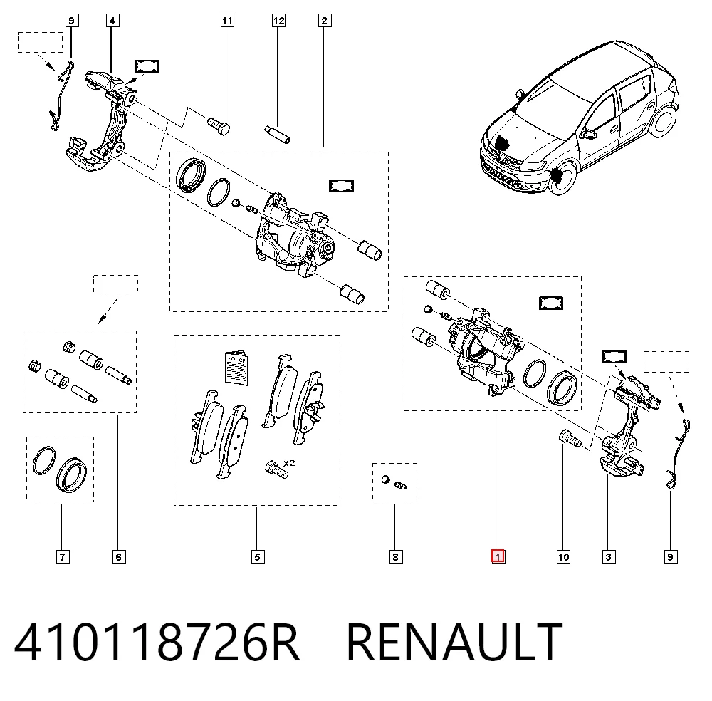 Kit de reparación, pinza de freno delantero Smart FORFOUR hatchback (453) (2014 - 2026) precio, desde 56,63 EUR
