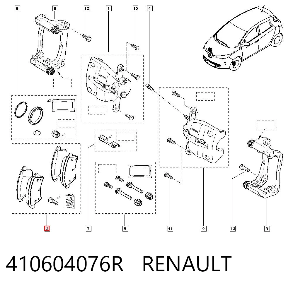 Pastillas de freno Renault Kangoo II (FW0)