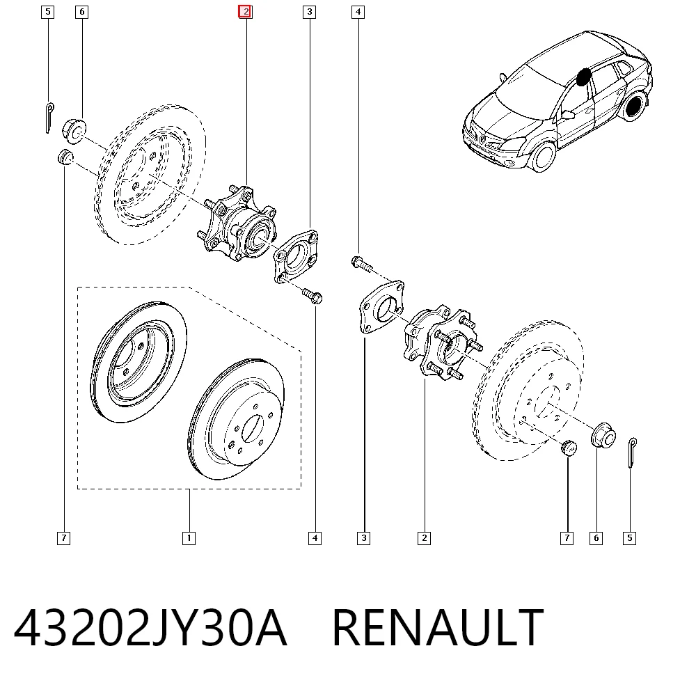 Buje para Nissan Qashqai I (J10)