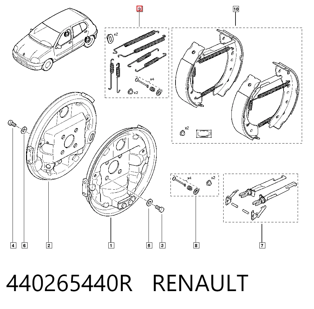 Juego de montaje, zapatas de freno traseras Volkswagen Polo VI (AW1, BZ1, AE1)