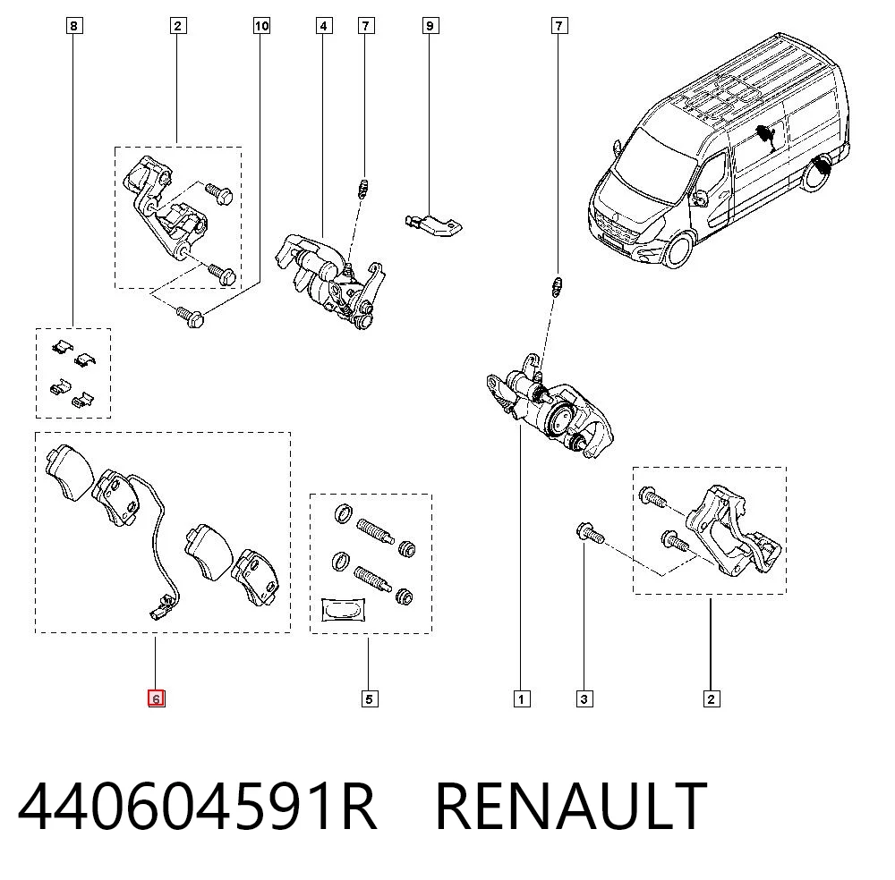 Pastillas de freno traseras de disco 440604591R RENAULT