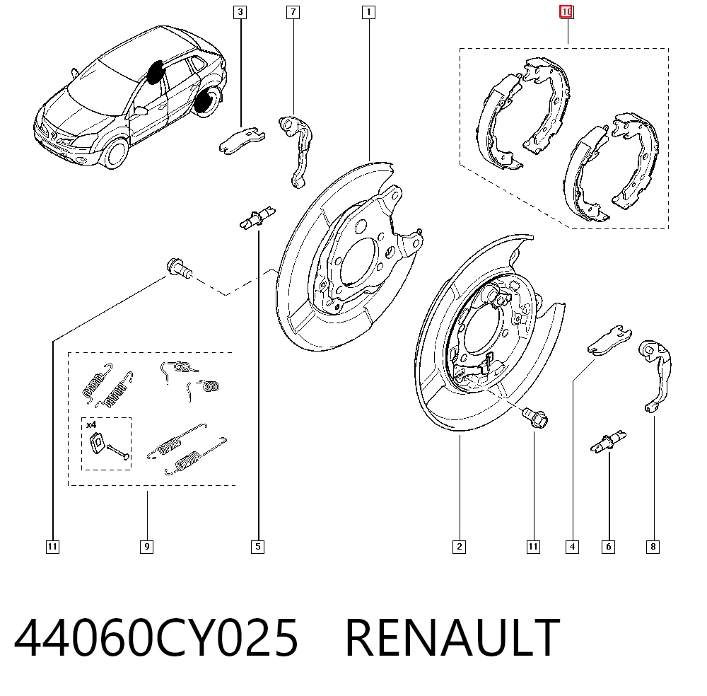 Precio del repuesto Pastillas de freno de mano Koleos  SUV