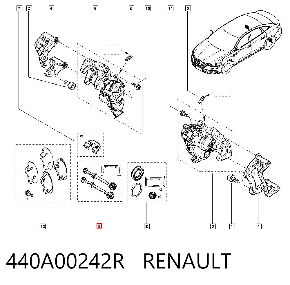 Kit de reparación de pinzas trasero Citroen Jumpy II bus comprar en España