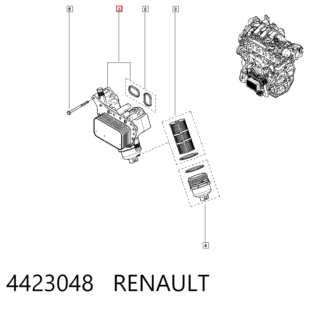Portafiltro de aceite 4423048 RENAULT