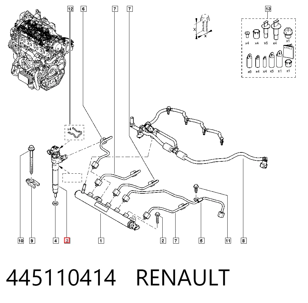 166105302R VAG Inyector de combustible
