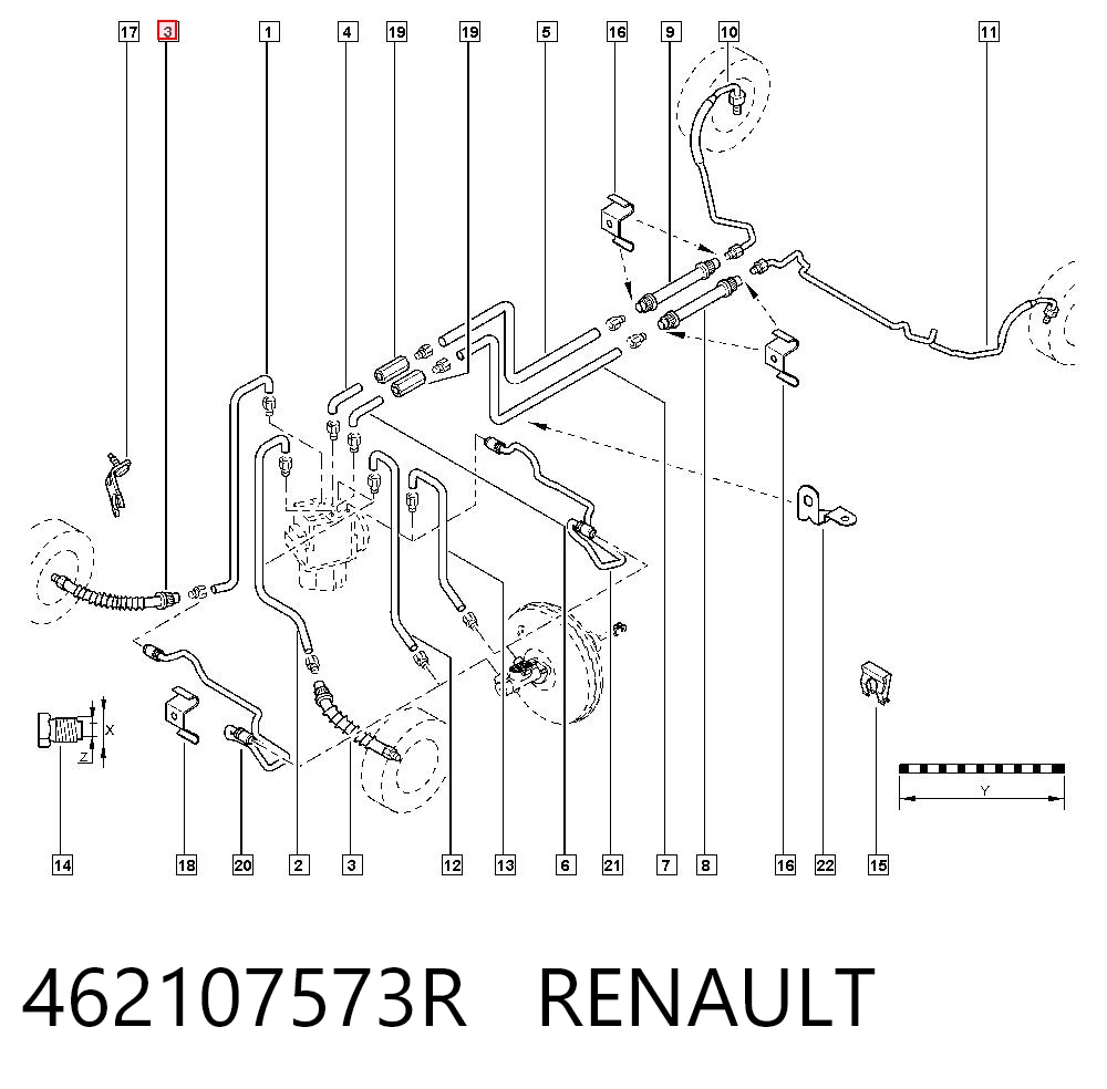 Tubo de frenos delantero Renault Kangoo  (2009-2012)