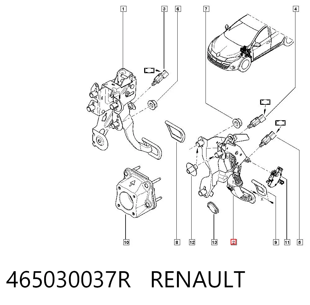 Comprar Pedal de embrague Megane III KZ0, KZ1