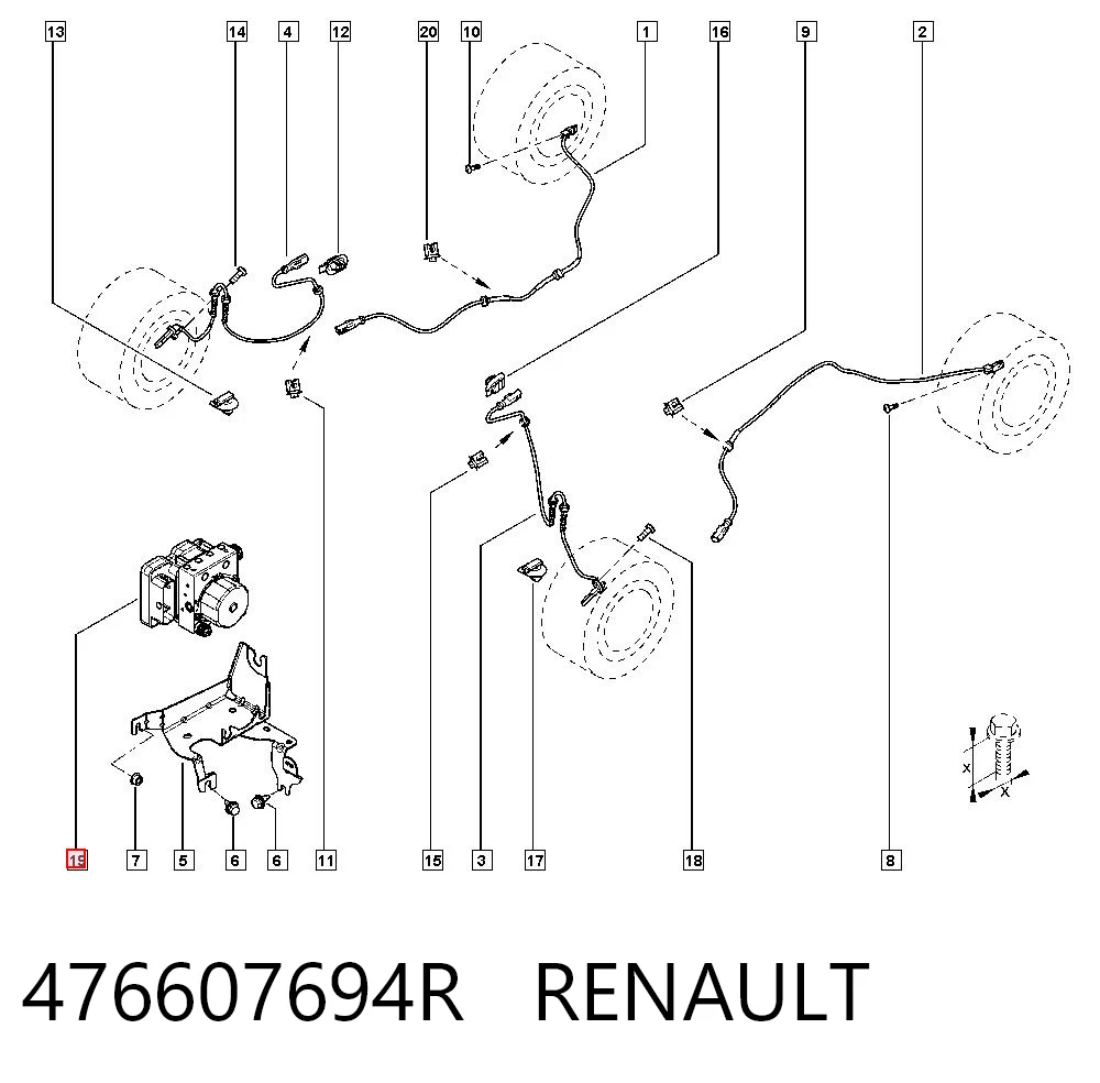 Unidad de control ABS hidráulico para Renault LOGAN II MCV K8
