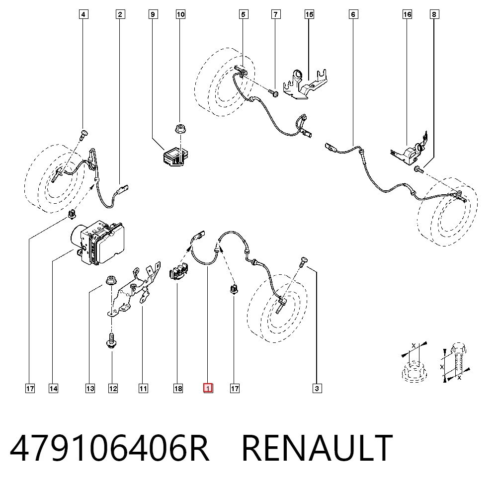 Sensor ABS para Renault Master JV