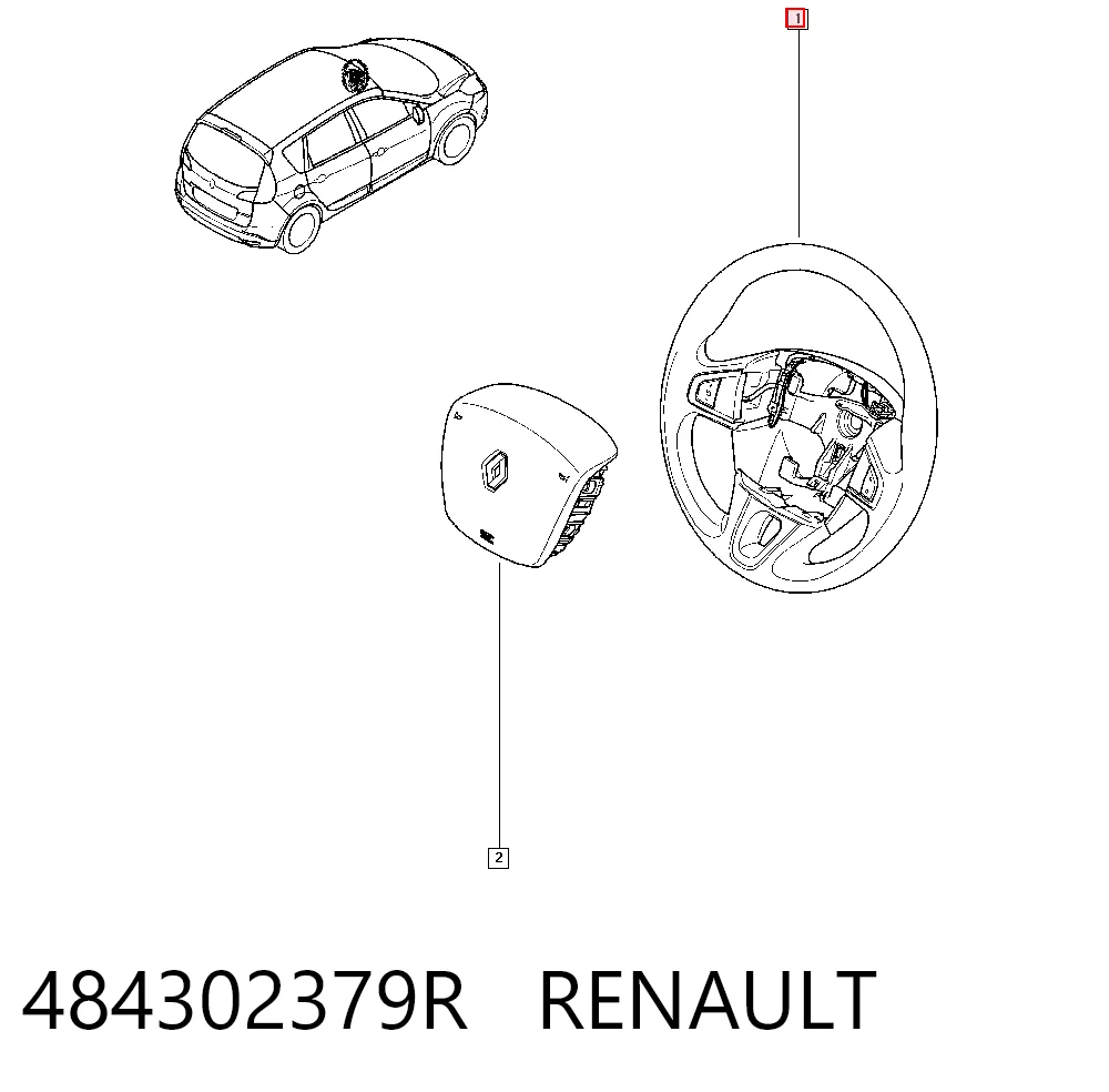 Volante Renault Scenic GRAND III monovolumen (JZ0, JZ1) (2009 - 2016) precio, desde 68,24 EUR