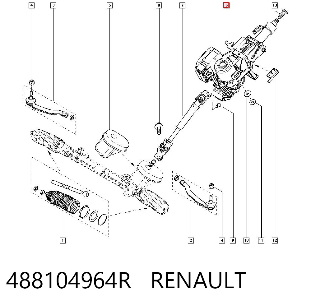 Columna de dirección Renault Megane III