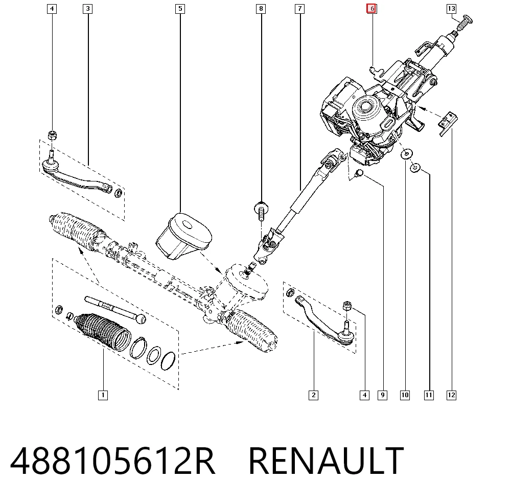 Columna de volante para Renault Megane III KZ0, KZ1