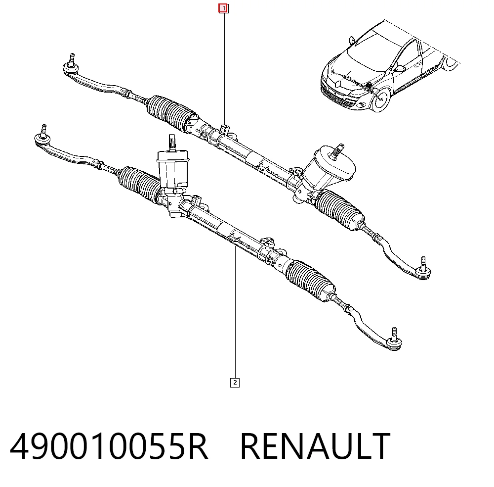 490010055R Renault (RVI) Cremallera caja de direccion