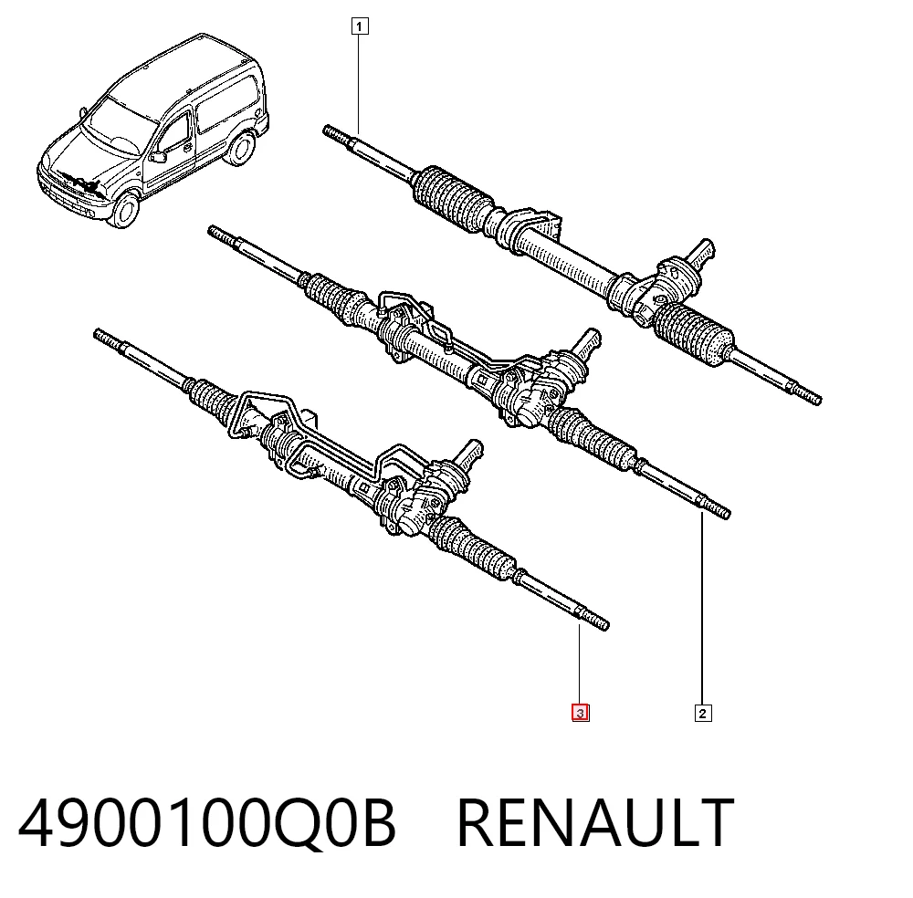 Cremallera de dirección 4900100Q0B RENAULT