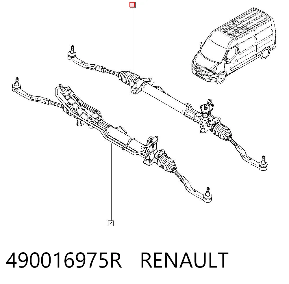 490016975R Renault (RVI) Cremallera caja de direccion